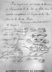 Agreement calling for the annexion