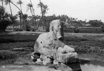 Alabaster Sphinx at Memphis, Egypt, c1920s-c1930s