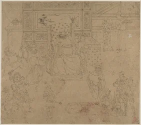 Album of Daoist and Buddhist Themes: Kings of Hell: Leaf 34, 1200s