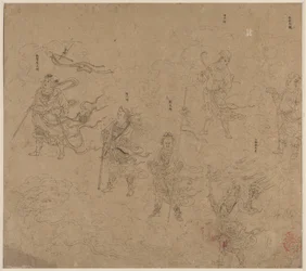 Album of Daoist and Buddhist Themes: Procession of Daoist Deities: Leaf 15, 1200s