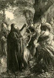 Alfred the Great, Disguised as a Harper, Playing Before Guthrum, 878, 1890