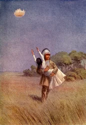 Algon Carries the Captured Maiden Home to His Lodge, 1914