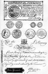 American coins and paper money, 17th-18th century c1880