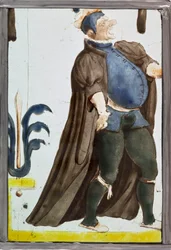 An actor declaiming