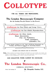 An advert for the Collotype process offered by The London Stereoscopic Company, 1903