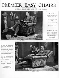 An advertisement for Premier easy chairs, 1926