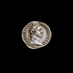 Ancient Roman Coin depicting bust of Domitian, 81-96 AD