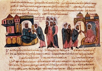 Andronic II Paleologus, with his son and captives