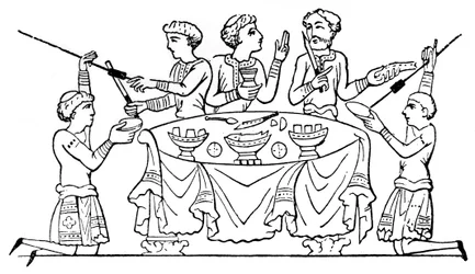 Anglo-Saxons at dinner, 1910