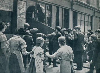 Anti-German Rioting in London: A Crowd Breaking in the Windows of a German Shop