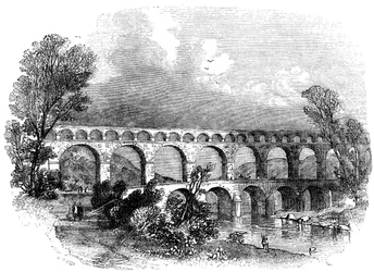 Aqueduct of Nimes at the Pont du Gard, France