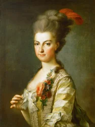 Archduchess Maria Christina, Duchess of Teschen, in a striped silk dress