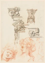 Architectural Details and Three Heads
