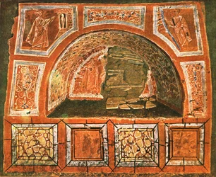 Arcosolium in the Catacomb of Domitilla on the Via Ardeatina, Rome, Italy