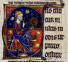Aristotle. From: Commentarium magnum Averrois in Aristotelis De Anima libros, 13th century