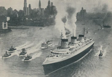 Arrival at New York of the Normandie