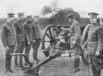 Artillery Recruits Having the Mechanism of an 18-Pounder Explained to Them