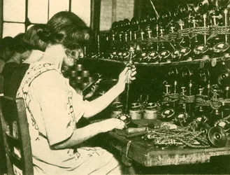 Assembling the New Automatic Telephones Ready for Distribution to Subscribers, c. 1930