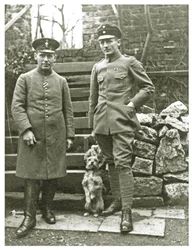 Austrian or Italian soldiers with a dog, February 1918