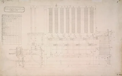 Babbage Engines, Side View Drawing of Difference Engine No 2