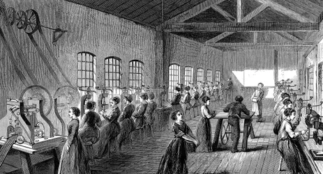 Baker and Finnemores Pen Factory, St Pauls Square, Birmingham, England, 1870