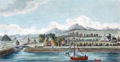 Basin of the Caledonian Ship Canal at Muirtown near Inverness, Scotland, 1822