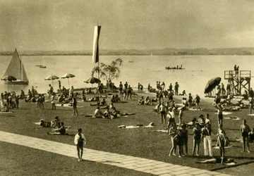 Bathers on the Shores of Lake Constance, Bregenz, Austria, c1935