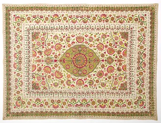 Bed Cover with Floral Medallion Pattern, late 1600s to early 1700s