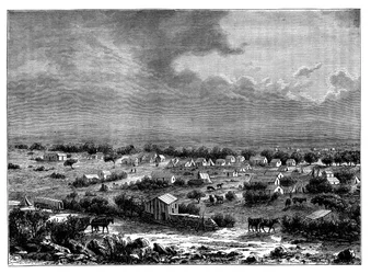 Berkly or Klipdrift, a Town in Griqualand West, South Africa, c1890