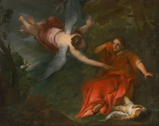 Biblical Motif with Flying Angel