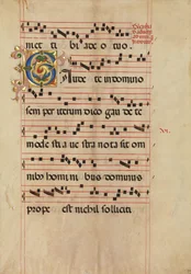 Bifolium with Foliated Initial C, from a Gradual, Italian, Second Half 15th Century
