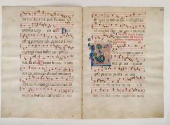 Bifolium with Initial L, from an Antiphonary, Italian, 14th Century