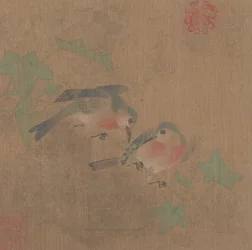 Birds on Fruit Branch