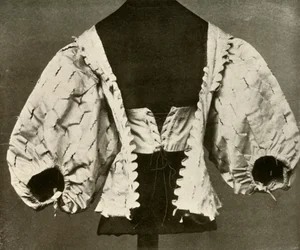 Bodice of White Satin Slashed and Pinked, c1620-1640, 1937