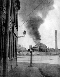 Bombardment of a mine by the Germans, Pas-de-Calais, France, 1915