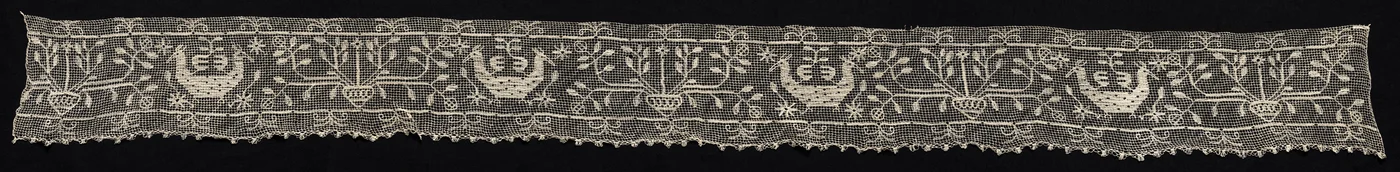 Border with Double-Headed Birds and Vases with Vines and Flowers, 19th century