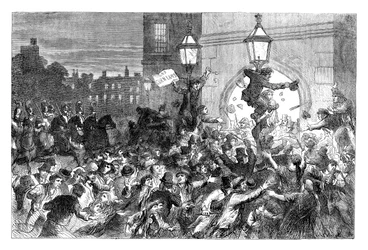 Bread Riots at the Entrance to the House of Commons, Westminster, London, 1815