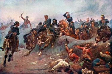 British Artillery Entering the Enemy Lines at Tel-El-Kebir, 1882, c1920