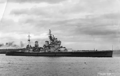 British Battleship HMS King George V, Sydney, Australia, 1945
