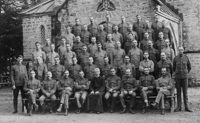 British troops outside the garrison church, Chakrata