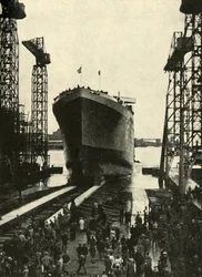 Built in a Belfast Shipyard - The launching of the Edinburgh Castle