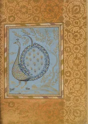 Calligraphic Composition in Shape of Peacock, Folio from the Bellini Album
