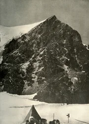 Camp on December 17 on the Ferrar Glacier Below Sentinel Rock