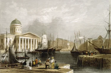 Canning Dock, Liverpool, Showing the Custom House