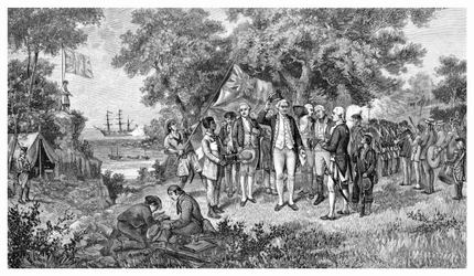 Captain Cook Claims Botany Bay, New South Wales, Australia, 1770, 1886