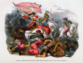Capture of a Moorish standard by the English Horse, at Tangier, 1664