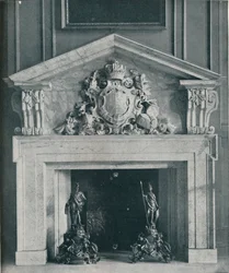 Carved Marble Chimneypiece by William Kent in the Public Dining-Room at Hampton Court