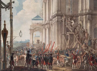 Catherine II on the Balcony of the Winter Palace, Greeted by the Guards on the Day of the Palace Revolution on June 28, 1762, Late 18th Century