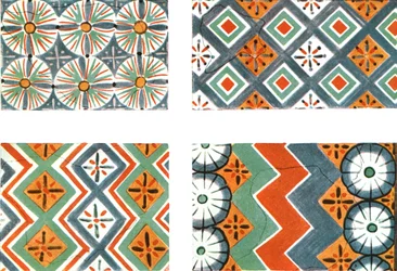 Ceiling Patterns in the Tomb of Nebamon and Ipuki in Thebes, Egypt