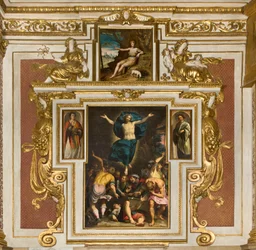 Chapel of Our Lady of the People, Second Span South Side, Resurrection 1594, San Giovanni in the Desert 1569